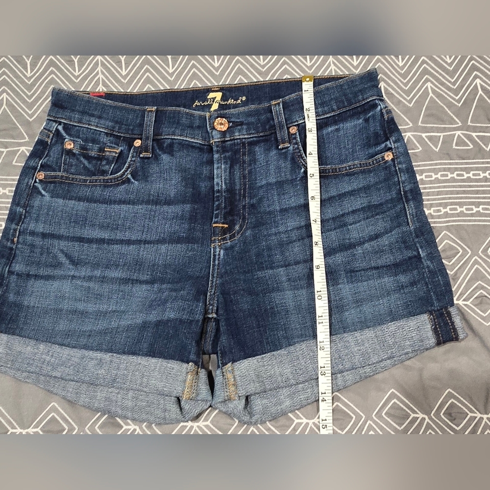 7 For All Mankind Relaxed Mid Roll Shorts Size 26 - Picture 5 of 9